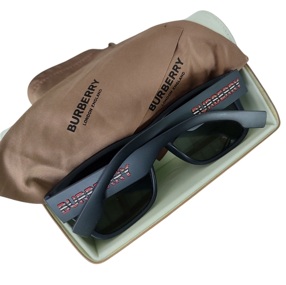 Burberry Knight Matte Black Men's Sunglasses With Dust Bag And Case - Picture 3 of 10